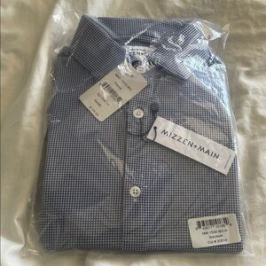 Mizzen+Main Navy Checkered Dress Shirt